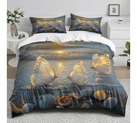 Single Duvet Cover Set Beach Butterfly Single Bed Duvet Cover Set Microfiber Soft Washable Bedding with Hidden Zipper Closure Includes Pillow Cases 2 Pack 50x75cm