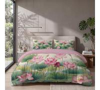 Single Duvet Cover Set Cartoon Animals Bedding Set|Easy-Use Zipper Closure, Includes 1 Matching Pillowcases, Durable Fade-Resistant A Fat Cat Praying For Blessings Microfibre Fabric 135x200cm