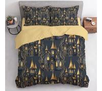 Single Duvet Cover Set Cartoon Animals Bedding Set|Easy-Use Zipper Closure, Includes 1 Matching Pillowcases, Durable Fade-Resistant A Fat Cat Praying For Blessings Microfibre Fabric 135x200cm