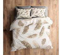 Single Duvet Cover Set Feather Bedding - 2 Piece with 1 Pillowcase, Leopard Print Printed Design, for Bedroom Decor, Soft Brushed Microfiber, Zip Fastening - XT625