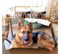 Single Duvet Cover Set German Shepherd Single Bed Duvet Cover Set with Zipper Closure for Aldults Kids Soft Breathable Microfiber Bedding Sets 135x200 cm + 1Pillowcases 50x75 cm 5L10W14Q0302