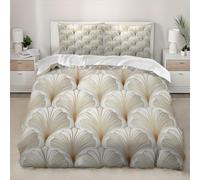 Single Duvet Cover Set Ginkgo Leaf Patterns 3D Printed Art Bedding Set Brushed Microfibre Quilt Cover 150x200 cm with Zipper Closure and 2 Pillowcases 50x75 cm f-1646