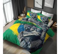 Single Duvet Cover Set Koalas Bedding - 2 Piece with 1 Pillowcase, Art Cute Animals Printed Design, for Bedroom Decor, Soft Brushed Microfiber, Zip Fastening - QD610