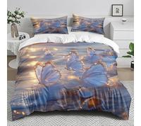 Single Duvet Cover Set Light Blue Gold Single Bed Duvet Cover Set Microfiber Soft Washable Bedding with Hidden Zipper Closure Includes Pillow Cases 2 Pack 50x75cm