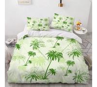 Single Duvet Cover Set Painted Palm Tree Soft Microfibre Bedding Set 3D Printed Plants Quilt Cover 135x200 cm with Zipper Closure with 2 Pillowcases 50x75 cm h.224