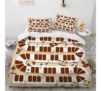 Single Duvet Cover Set Piano Pattern Brushed Soft Microfiber Musical Notes Single Bedding Set 3D Printed Zipper Quilt Cover 135x200 cm and 2 Pillowcases 50x75 D-527