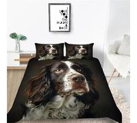 Single Duvet Cover Set Printed Bedding Springer Spaniel Duvet Cover Sets with Zipper Closure for Girls Boy, Ultra Soft Hypoallergenic Microfiber Duvet Covers 135x200cm