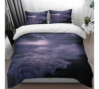 Single Duvet Cover Set Purple Landscape Single Bed Duvet Cover Set Microfiber Soft Washable Bedding with Hidden Zipper Closure Includes Pillow Cases 2 Pack 50x75cm