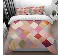 Single Duvet Cover Set Red Grid Bedding & Linen Soft And Snuggly,Kids Single Duvet Cover Set Easy Care,Duvet And 2 Matching Pillow Set,Bedding Sets