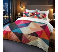 Single Duvet Cover Set Red Triangle Bedding & Linen Soft And Snuggly,Kids Single Duvet Cover Set Easy Care,Duvet And 2 Matching Pillow Set,Bedding Sets