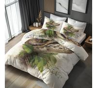 Single Duvet Cover Set, Snake Duvet Cover & 1 Pillowcase, 2 Piece Python Tropical Wild Animal Reversible Bedding for Bedroom Decor, Ultra Soft Microfiber, with Zip -n487