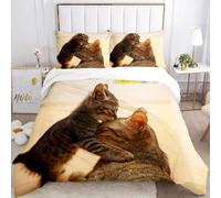 Single Duvet Cover Set Tiger Cub 3D Printed Cute Animals Bedding Set Brushed Microfibre Duvet Cover Set 150x200 cm with Zipper Closure and 2 Pillowcases 50x75 cm e-2726