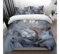 Single Duvet Cover Set White Brown Tree Single Bed Duvet Cover Set Microfiber Soft Washable Bedding with Hidden Zipper Closure Includes Pillow Cases 2 Pack 50x75cm