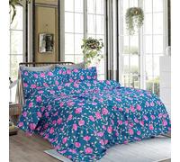 Single Duvet Cover Sets 3pcs- Soft Poly Cotton Blend Single Quilt Cover Set with Fitted Sheet, Pillowcase for Single Bedding- Eco-Friendly, Odor Resistant & Hypoallergenic Duvet Covers with Durability