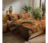 Single Duvet Cover Sets - Premium Brushed Microfiber Bedding - Soft Reversible Single Duvet Cover - Rustic Shabby Wood Grain Bedding Set 3Pcs with Zipper Closure, Yellow