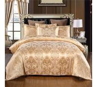 Single Duvet Cover Sets Silk Satin Bedding Sets with 1 Pillowcase Gold Bohemian Comforter Cover for Kids Boys Girls Reversible Hotel Quality Easy Care Soft Luxury Boho Bedding Collections 135x200 cm