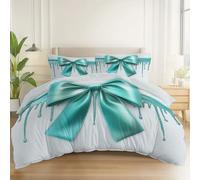 Single Duvet Cover with Simple Elegant Bow Printing, White Soft Duvet Cover With Zipper for Teen Adults Bedroom Decor - Bedding Set Machine Washable Breathable Tear Resistance
