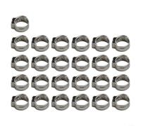 Single Ear Stepless Hose Clamps 25pcs Stainless Steel for Hose Slippage and Firm Seal in Various Applications (8.7MM)