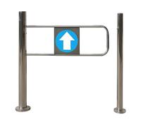 Single Entrance Swing Gate on The Left, Push-in Entrance Device, Stainless Steel One-Way Door, for Supermarket and High Traffic Areas