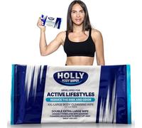 Single Extra-Large Body Wipe 24" x 12" Individually Wrapped - Travel Essential, Rinse-Free Body Wash, Camping & Survival Gear for Hikers, Campers, Fighters, and Gym Goers