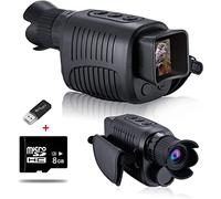 Single eye night vision instrument 1080p high-definition infrared night vision glasses camping binoculars day and night dual use Observing and Recording(8GB-Set)