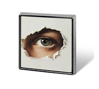 Single Eye Peering through The Hole Unisex Brooches & Pins Square Lightweight Lapel Badge Jewelry for Clothing Shawl Hat