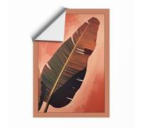 Single Feather in Gold Botanical Unframed Wall Art Print A3 (42×29.7cm), Wall Decor for Living Room, Bedroom, Office & Home, Art Gift