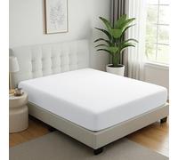 Single fitted sheet 40cm Extra Deep Pocket Bed Sheets 16 inch White | Corner Elasticated Ultra Soft Bottom Sheet, Shrinkage & Fade Resistant Secure Fit, Skin Friendly Machine Washable Bedsheet
