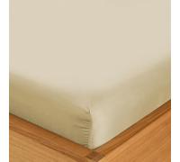 Single Fitted Sheet - 90 x 190 cm with 30cm Deep Pocket, Soft Brushed Microfibre, Wrinkle-Free, Easy Care, Fade & Shrink Resistant by MAGNA COLLECTION (Beige, Single)