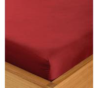 Single Fitted Sheet - 90 x 190 cm with 30cm Deep Pocket, Soft Brushed Microfibre, Wrinkle-Free, Easy Care, Fade & Shrink Resistant by MAGNA COLLECTION (Red, Single)