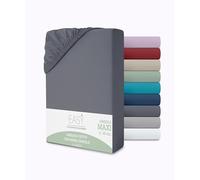 Single Fitted Sheet, 90 x 200 + 30 cm, Microfibre, 30 cm Height, Plain Colour, No Iron, Fitted Sheet with Elasticated Corners