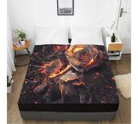 Single Fitted Sheet Burn Orange Rose Single Bed Sheets Microfibre Fitted Bed Cover Breathable Durable Bedsheet Washable Bedsheets+Pillow Cases 2 Pack 50x75cm 90x190+30cm