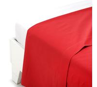 Single Fitted Sheet Medium 190 x 285 cm Plain Caleffi Colours Red