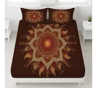 Single Fitted Sheets - Bed Sheets Breathable and Luxury Microfibre Bedding Sets 90 x 190 CM, Celestial Sun Face Classical Zodiac, Mystic Antique Intricate Ornate Bohemian Art, Perfect for Kids