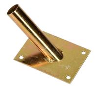 Single Flag Pole Holder - Wall Mounted Flag Pole Bracket, Galvanised (Gold), Rust and Weather Resistant, Heavy Duty Flagpole Mount for Home and Outdoor Use