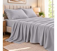 Single Flat Sheet - 100% Egyptian Cotton 300 Thread Count, Soft Breathable Hotel Quality Bedding, Flat Sheets Single with Easy Care and Fade Resistant Finish for Comfortable Sleep, Grey (180x255cm)