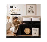 (Single Flat Sheet, Black) Buy 1 Get 1 Free | 100% Egyptian Cotton Soft Flat Sheets in all Sizes UK