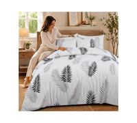 (Single, Floral Leaf) Luxury Floral Printed Duvet Cover Set | Reversible Designer Bedding | Matching Pillowcases | Hotel Quality
