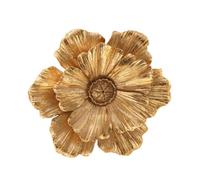 Single Flower Decor Resin Wall Accent for Hallway Entryway Living Room Styling, 7.5 Inch Layered Petal Relief Home Dimensional Floral Ornament Sculpted Blossom Resin Flower Accent Foyer Hallway Decor