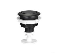 Single Flush Button for Brazilian Toilet Tank with Bracket, ABS Plastic Replacement Part, Easy Install Silver or Black Push Button for Bathroom Cistern Repair(Black)