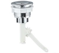 Single Flush Toilet Button 38mm Round Cistern Push Button Replacement Silver ABS Material for Water Saving Tank Fix