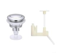 Single-Flush Toilet Tank Flush Button Replacement - for Easy Install Silver ABS Push Button for Residential & Hotel Bathrooms, Compatible with Most Stan(Chrome)