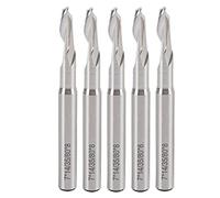Single Flute Spiral End Mill Set | 5PCS High Speed Steel CNC Router Bits 8x7x14x80mm | Accurate Milling Cutter for Woodworking / Metalworking / CNC Machining