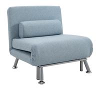 Single Folding 5 Position Convertible Sleeper Chair Sofa Bed Blue