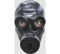 Single Front Vent Gas Mask, Latex, Halloween Horror, Full Face, One Size, Made in Mexico