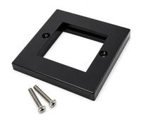 Single Gang 2 Port Euro Module Faceplate, 85x85mm, Black, Modular, (1)