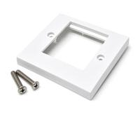 Single Gang 2 Port Euro Module Wall Plate, White, 85x85mm, 1