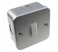 Single Gang Metal Clad Steel UK Single 2 Way Switch with Cable Entry Points
