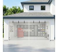 Single Garage Door Screen Kit, Magnetic Mesh Screen for Garage Opening 1 Car, Garages Net Cover Outdoor for Patio Porch Weighted Bottom 488×244cm 457×213cm 427×183cm(White,8x6ft (244x183cm))