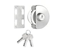 Single Glass Door Lock, Double Side Lock Frameless Door Hasps No Drilling Cabinet Locks for 10-14mm Thickness Glass Home Office Hotel Furniture Doors